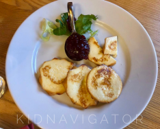 Oscypek - fried smoked cheese with blueberry sauce